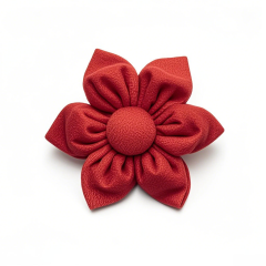 Factory Direct Summer Winter Pet Headwear Solid Pattern Puppy and Cat Dog Tie Stock Animal Design Pet Apparel Accessories Lovely Velvet Flower Style Detachable Pet Bow Tie