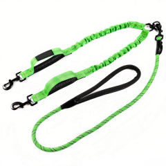 Pet Leash Custom Multipurpose Webbing Soft Adjustable Accessories Hands Free Comfortable Reflective Nylon Multiple Functional Dual Dog Leash