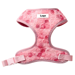 Custom Luxury Embroidered Lace Dog Harness Leash Set Quick Release Buckle Adjustable Dog Harness Set