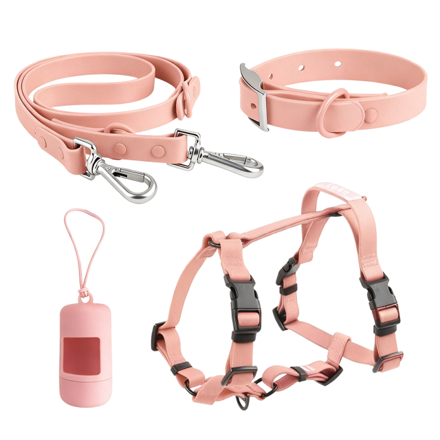 Manufacturers Custom PVC Rubber Coated Waterproof Pet Harness Luxury Adjustable H Strap No Pull Reversible Dog Harness Kit with Dual Buckle Design on Front and Back Side