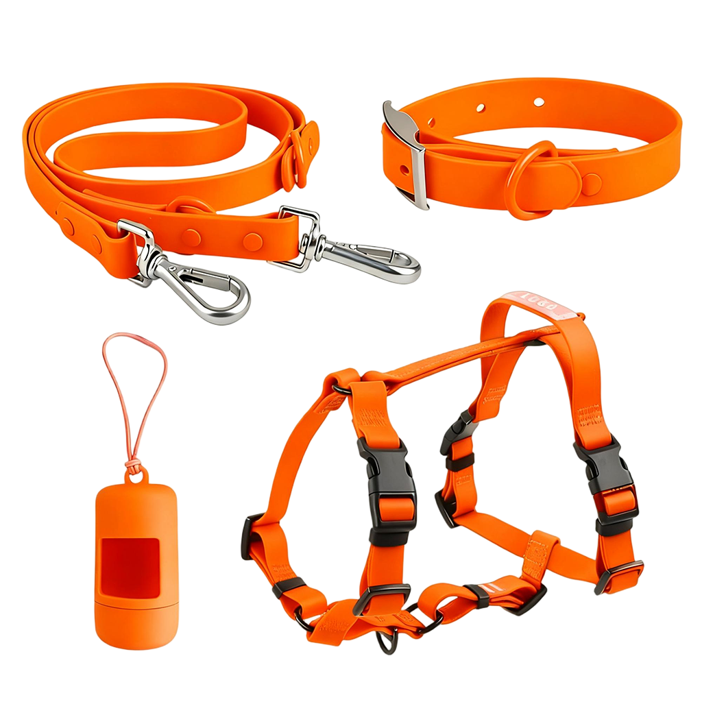 Manufacturers Custom PVC Rubber Coated Waterproof Pet Harness Luxury Adjustable H Strap No Pull Reversible Dog Harness Kit with Dual Buckle Design on Front and Back Side