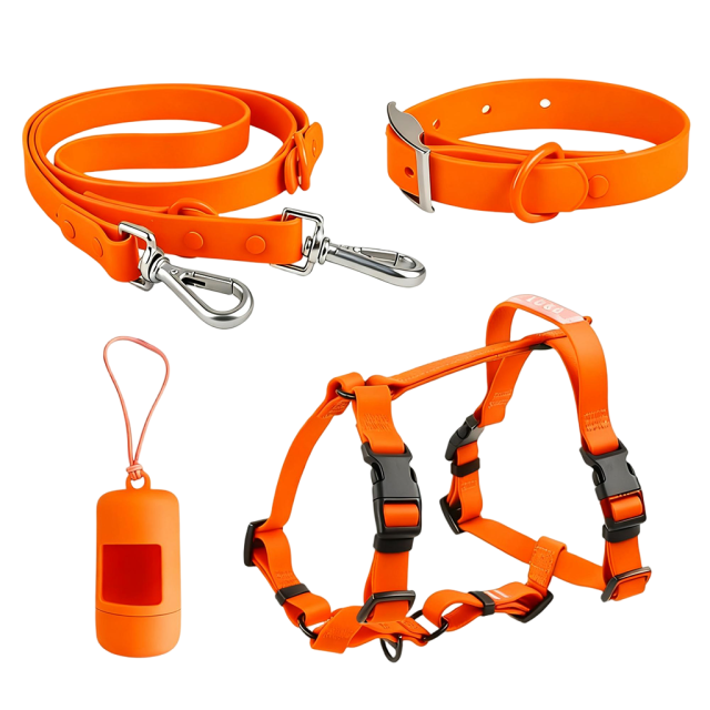 Manufacturers Custom PVC Rubber Coated Waterproof Pet Harness Luxury Adjustable H Strap No Pull Reversible Dog Harness Kit with Dual Buckle Design on Front and Back Side
