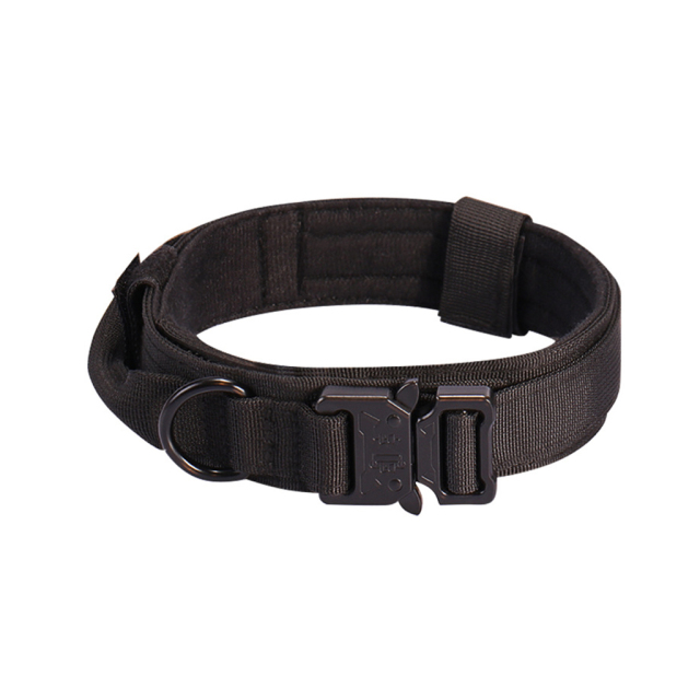 High Quality Heavy Duty Metal Buckle Pet Dog Training Collar Large Dogs Collar and Leash Set Outdoor Tactical Dog Collar