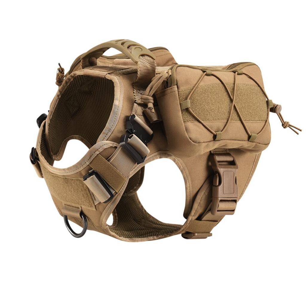 Dog Supplies Large Dog Harness Collar Leash Molle Pouches Pet German Shepherd Malinois Training Walking Vest Dog Harness Set