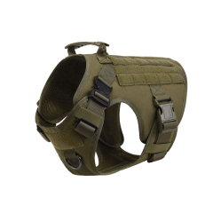 Dog Supplies Large Dog Harness Collar Leash Molle Pouches Pet German Shepherd Malinois Training Walking Vest Dog Harness Set