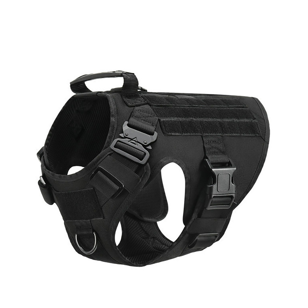 Dog Supplies Large Dog Harness Collar Leash Molle Pouches Pet German Shepherd Malinois Training Walking Vest Dog Harness Set
