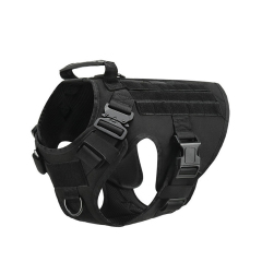 Dog Supplies Large Dog Harness Collar Leash Molle Pouches Pet German Shepherd Malinois Training Walking Vest Dog Harness Set