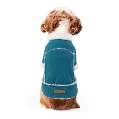 Hot Selling Pet Clothes Factory OEM Corduroy Coat Jacket Warm Dog Clothes Neck Traction Design Dog Coat for Pet