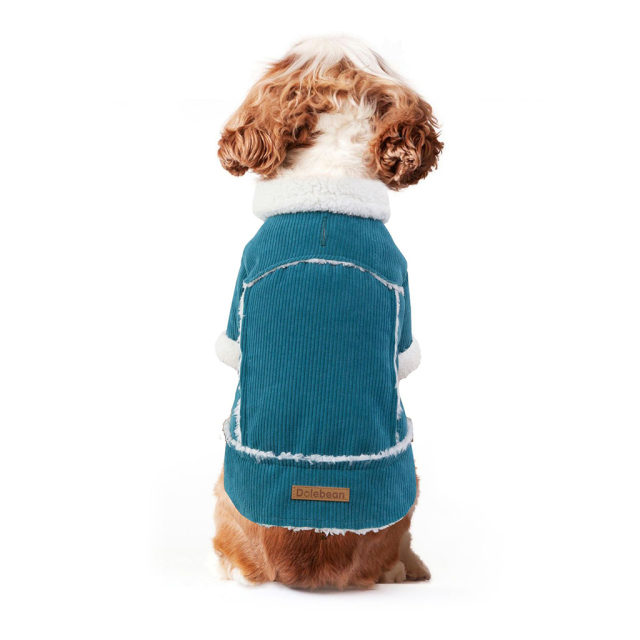 Hot Selling Pet Clothes Factory OEM Corduroy Coat Jacket Warm Dog Clothes Neck Traction Design Dog Coat for Pet