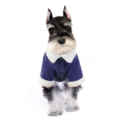 Hot Selling Pet Clothes Factory OEM Corduroy Coat Jacket Warm Dog Clothes Neck Traction Design Dog Coat for Pet