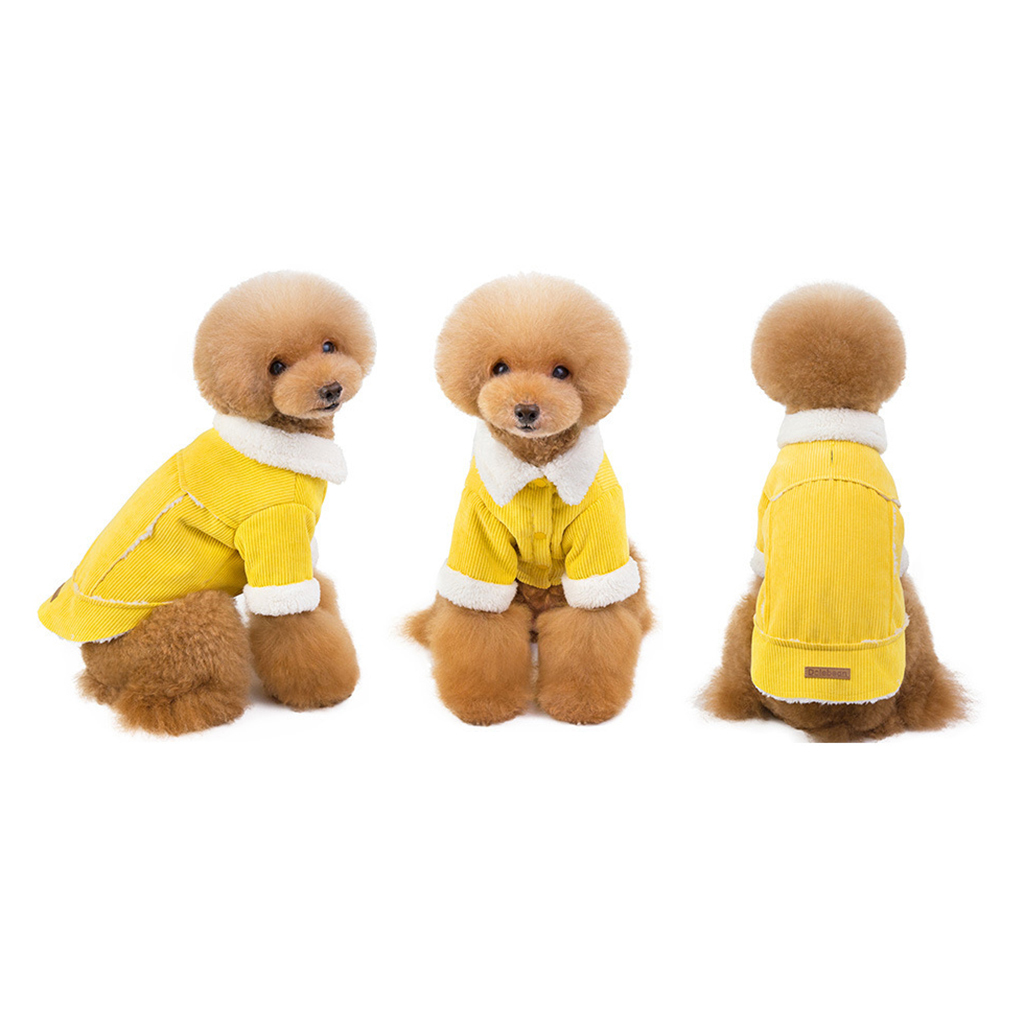 Hot Selling Pet Clothes Factory OEM Corduroy Coat Jacket Warm Dog Clothes Neck Traction Design Dog Coat for Pet