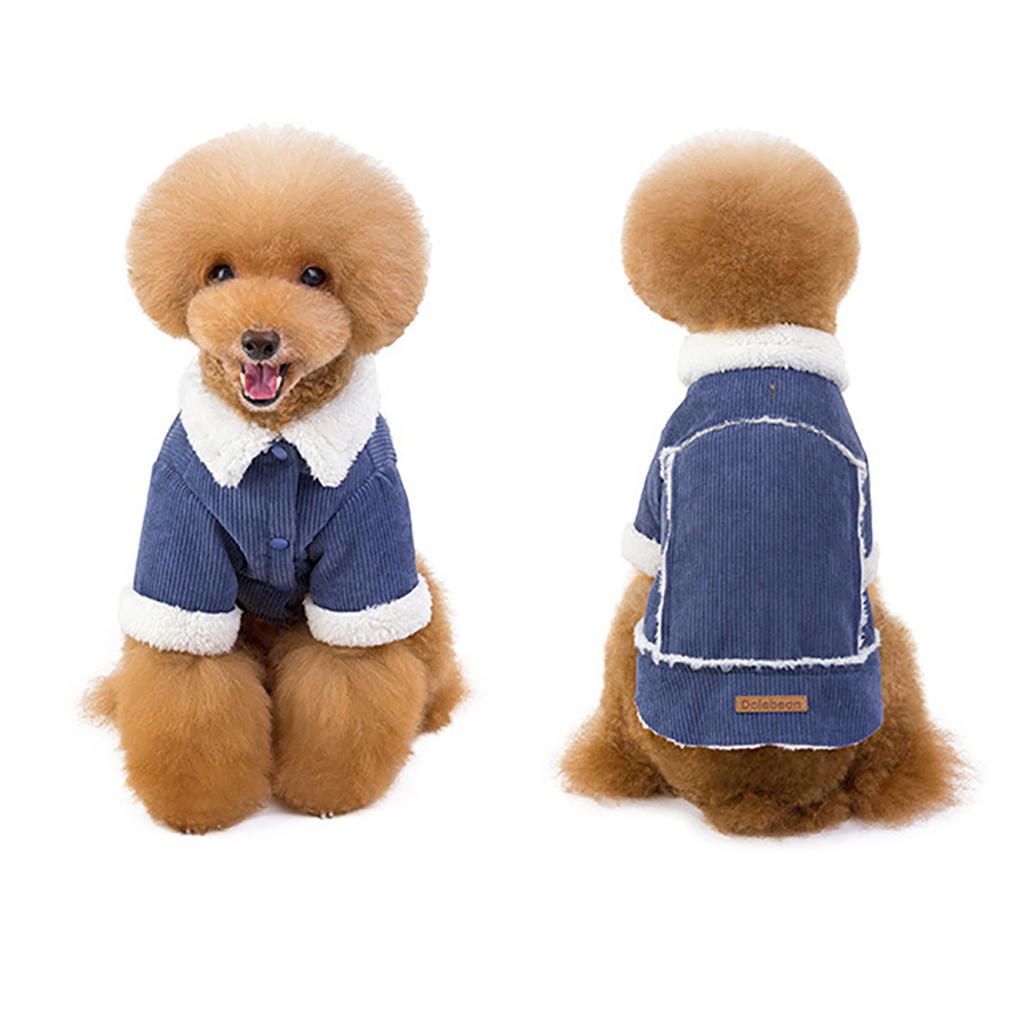Hot Selling Pet Clothes Factory OEM Corduroy Coat Jacket Warm Dog Clothes Neck Traction Design Dog Coat for Pet