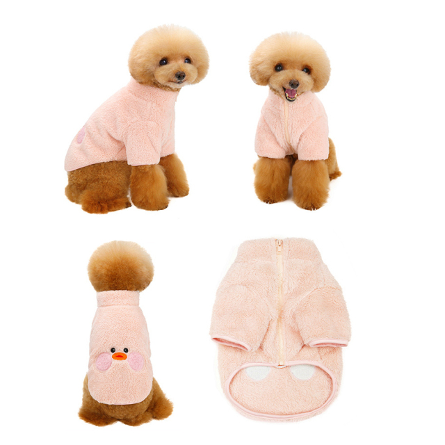 Fleece Dog Hoodie Winter Pet Coat Jacket Soft Warm Ropa Perro French Bulldog Dogs Cats Pets Clothing With Zipper design