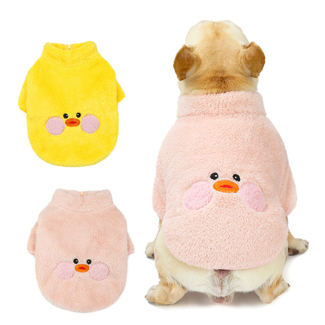 Fleece Dog Hoodie Winter Pet Coat Jacket Soft Warm Ropa Perro French Bulldog Dogs Cats Pets Clothing With Zipper design