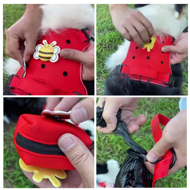 Personalized Dog Gear Featuring Hole Design Custom DIY Charm DIY Accessories Breathable Outdoor Dog Pet Vest Harness Leash Set