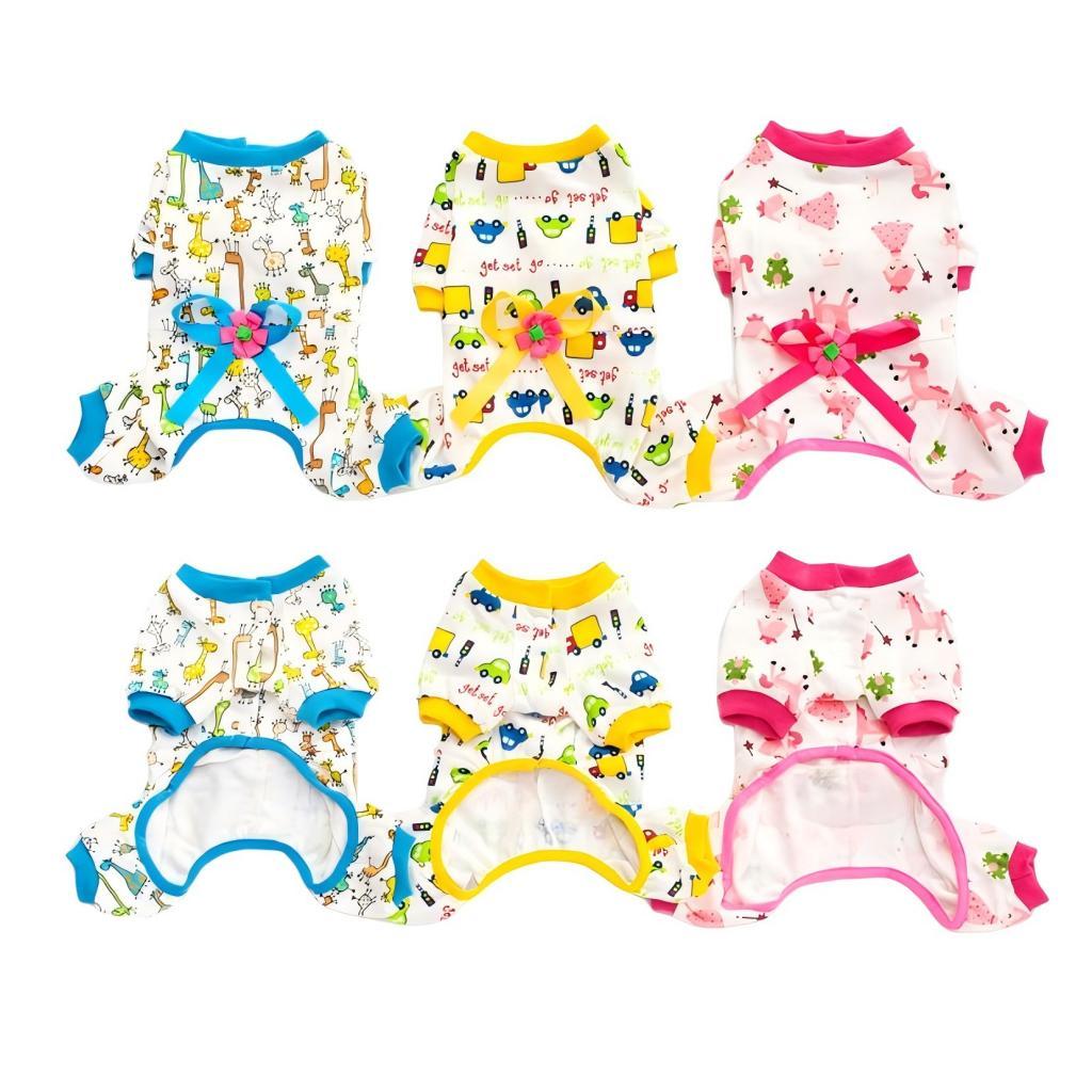Pure Cotton Four-Legged Dog Clothes Cute Print Pattern Comfortable Belly Care for Winter and Spring Seasons Anti Hair Pet Wear