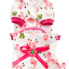 Pure Cotton Four-Legged Dog Clothes Cute Print Pattern Comfortable Belly Care for Winter and Spring Seasons Anti Hair Pet Wear
