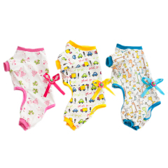 Pure Cotton Four-Legged Dog Clothes Cute Print Pattern Comfortable Belly Care for Winter and Spring Seasons Anti Hair Pet Wear