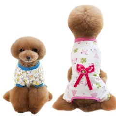 Pure Cotton Four-Legged Dog Clothes Cute Print Pattern Comfortable Belly Care for Winter and Spring Seasons Anti Hair Pet Wear