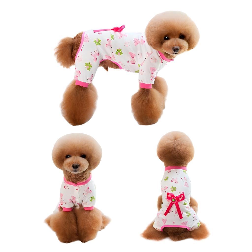 Pure Cotton Four-Legged Dog Clothes Cute Print Pattern Comfortable Belly Care for Winter and Spring Seasons Anti Hair Pet Wear