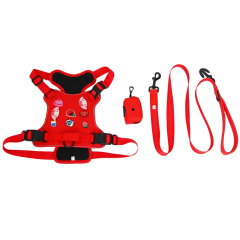 Personalized Dog Gear Featuring Hole Design Custom DIY Charm DIY Accessories Breathable Outdoor Dog Pet Vest Harness Leash Set