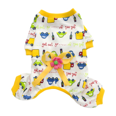 Pure Cotton Four-Legged Dog Clothes Cute Print Pattern Comfortable Belly Care for Winter and Spring Seasons Anti Hair Pet Wear