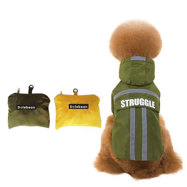 New Reflective Casual Dogs Eco-Friendly Raincoat Tummy Cape Solid Pattern Simple Style Pet Raincoat for Small Large Dog Waterproof