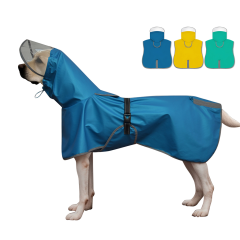New Reflective Casual Dogs Eco-Friendly Raincoat Tummy Cape Solid Pattern Simple Style Pet Raincoat for Small Large Dog Waterproof