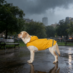 New Reflective Casual Dogs Eco-Friendly Raincoat Tummy Cape Solid Pattern Simple Style Pet Raincoat for Small Large Dog Waterproof