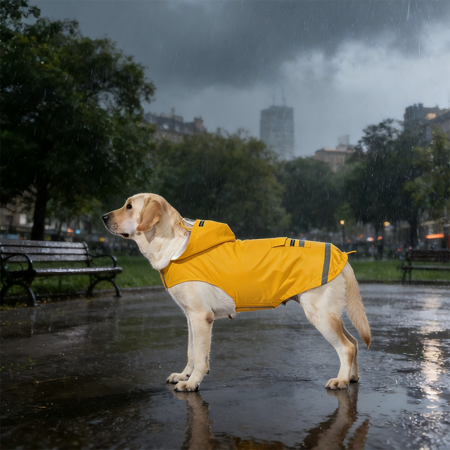 New Reflective Casual Dogs Eco-Friendly Raincoat Tummy Cape Solid Pattern Simple Style Pet Raincoat for Small Large Dog Waterproof