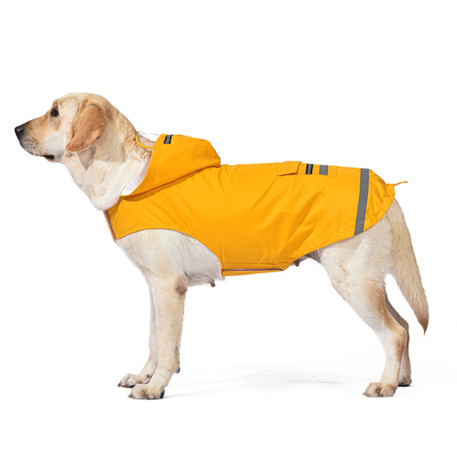 New Reflective Casual Dogs Eco-Friendly Raincoat Tummy Cape Solid Pattern Simple Style Pet Raincoat for Small Large Dog Waterproof