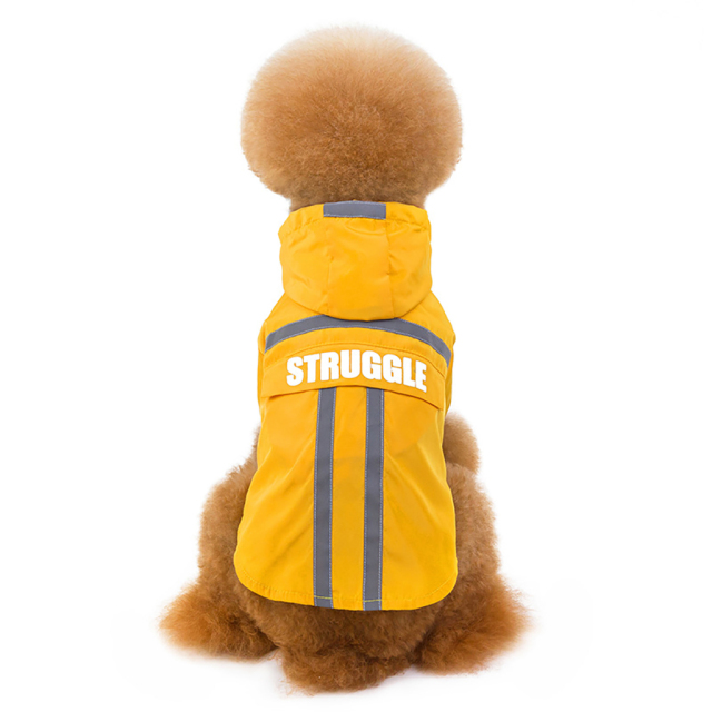 New Reflective Casual Dogs Eco-Friendly Raincoat Tummy Cape Solid Pattern Simple Style Pet Raincoat for Small Large Dog Waterproof