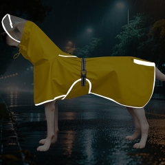 New Reflective Casual Dogs Eco-Friendly Raincoat Tummy Cape Solid Pattern Simple Style Pet Raincoat for Small Large Dog Waterproof