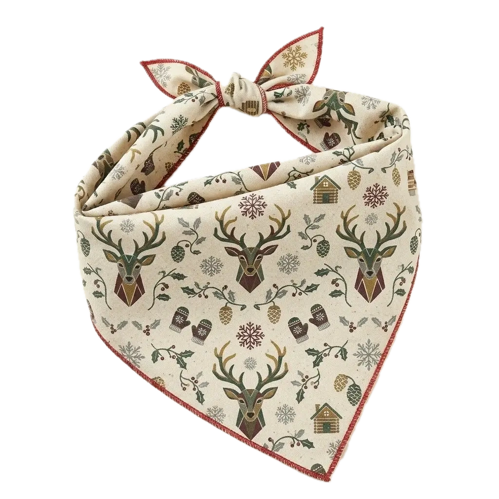 Wholesale premium Christmas reindeer pet bandana for dogs