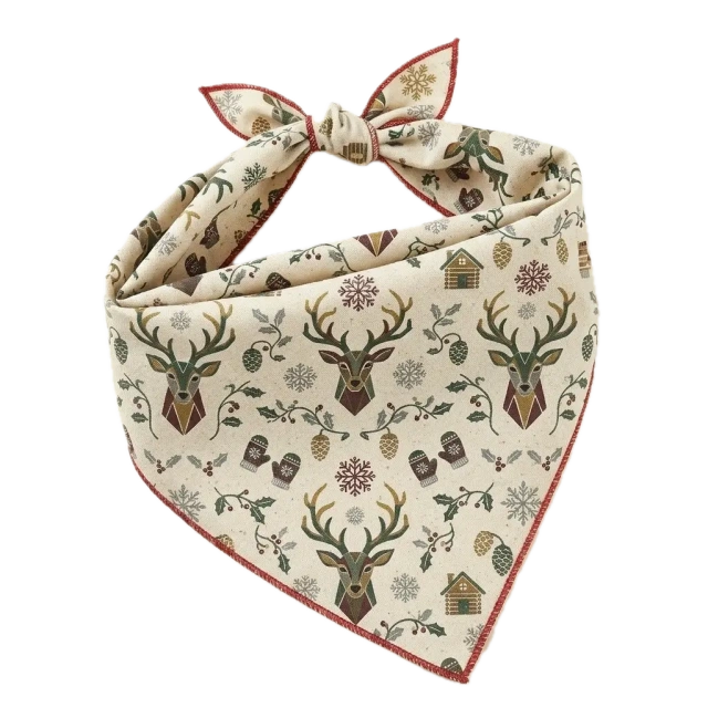 Wholesale premium Christmas reindeer pet bandana for dogs