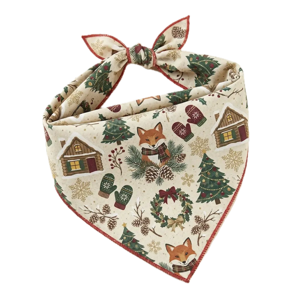 Wholesale premium Christmas reindeer pet bandana for dogs