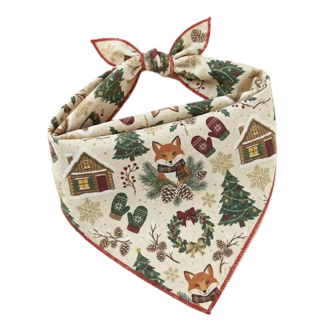 Wholesale premium Christmas reindeer pet bandana for dogs
