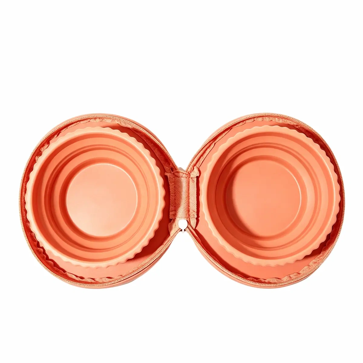 Cute Portable Collapsible Silicone Wall Mountable Foldable Outdoor Travel Water Food Feeding Bowl, Customizable Logo Dual Pet Feeder Bowl for Walking Camping Hiking