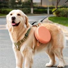 Cute Portable Collapsible Silicone Wall Mountable Foldable Outdoor Travel Water Food Feeding Bowl, Customizable Logo Dual Pet Feeder Bowl for Walking Camping Hiking