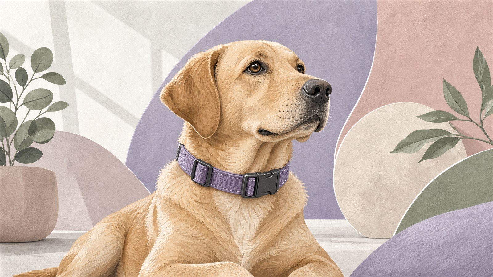 Editorial illustration of durable dog collars for professional pet care