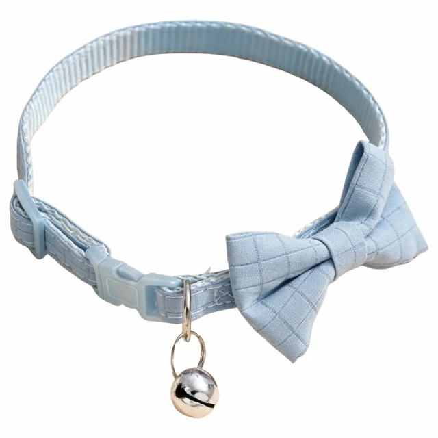 New Hot Selling Plaid Bow Pet Collar, Eco-Friendly Soft Woven Fabric Adjustable Dog Cat Collar, Cute Bell Decor Daily Walking Neck Strap