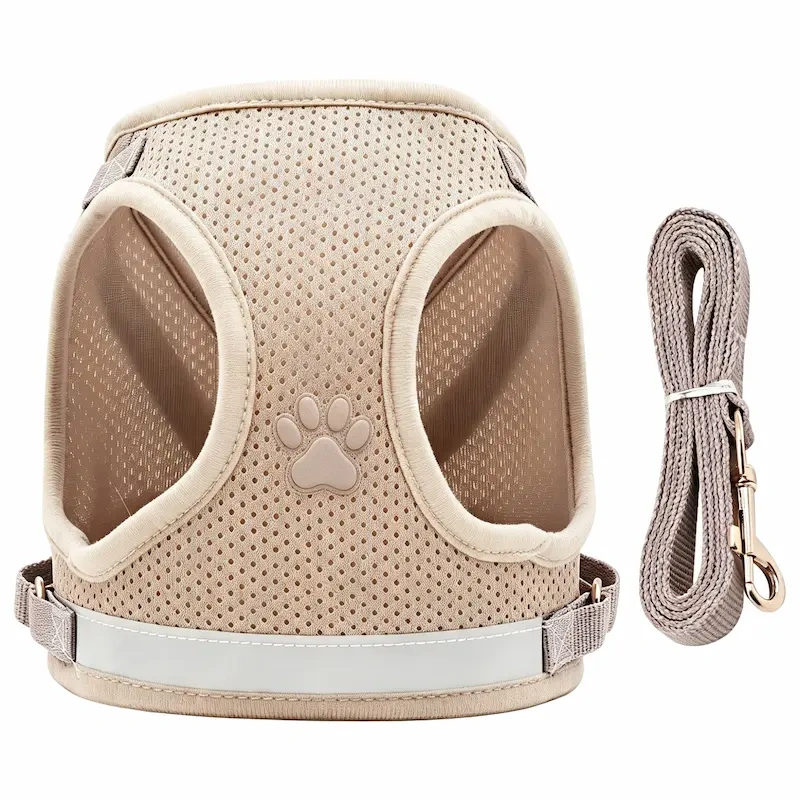 Hot Selling Light Breathable Mesh Dog Vest Harness, Reflective Protective Adjustable Walking Chest Strap for Small Dogs and Cats