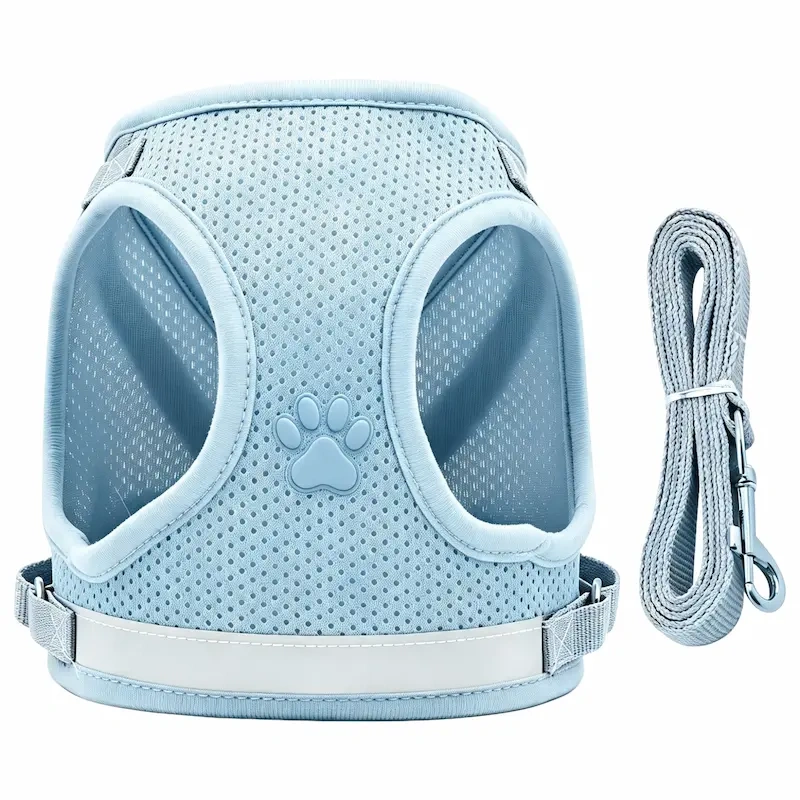 Hot Selling Light Breathable Mesh Dog Vest Harness, Reflective Protective Adjustable Walking Chest Strap for Small Dogs and Cats
