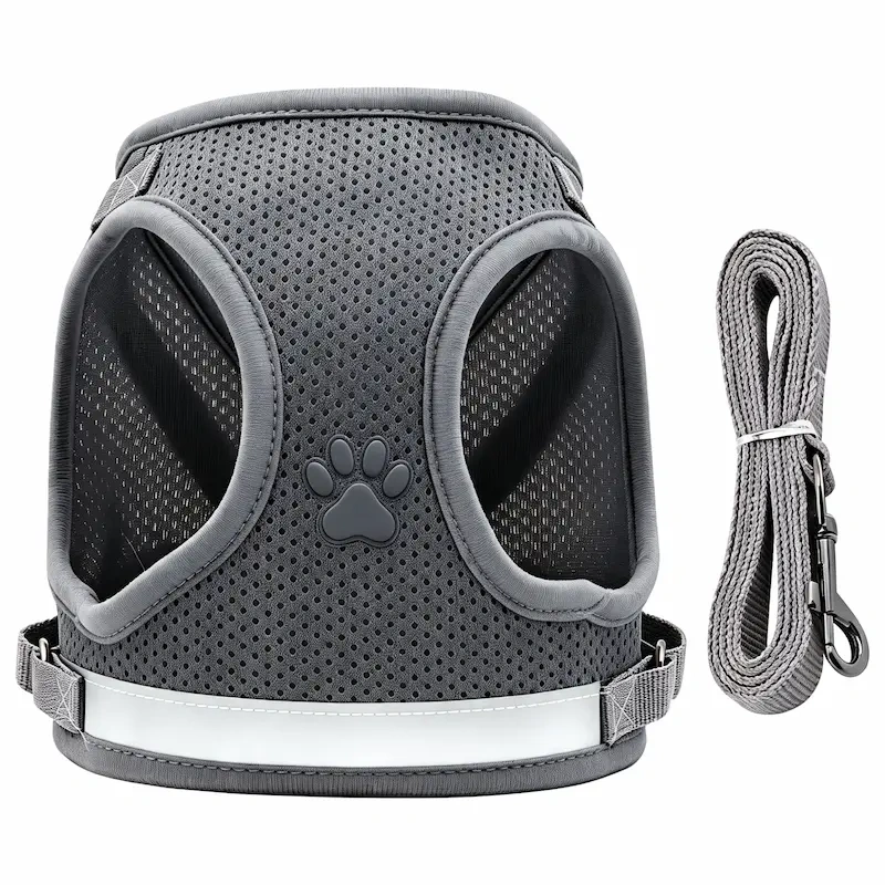 Hot Selling Light Breathable Mesh Dog Vest Harness, Reflective Protective Adjustable Walking Chest Strap for Small Dogs and Cats