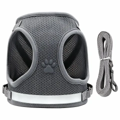 Hot Selling Light Breathable Mesh Dog Vest Harness, Reflective Protective Adjustable Walking Chest Strap for Small Dogs and Cats