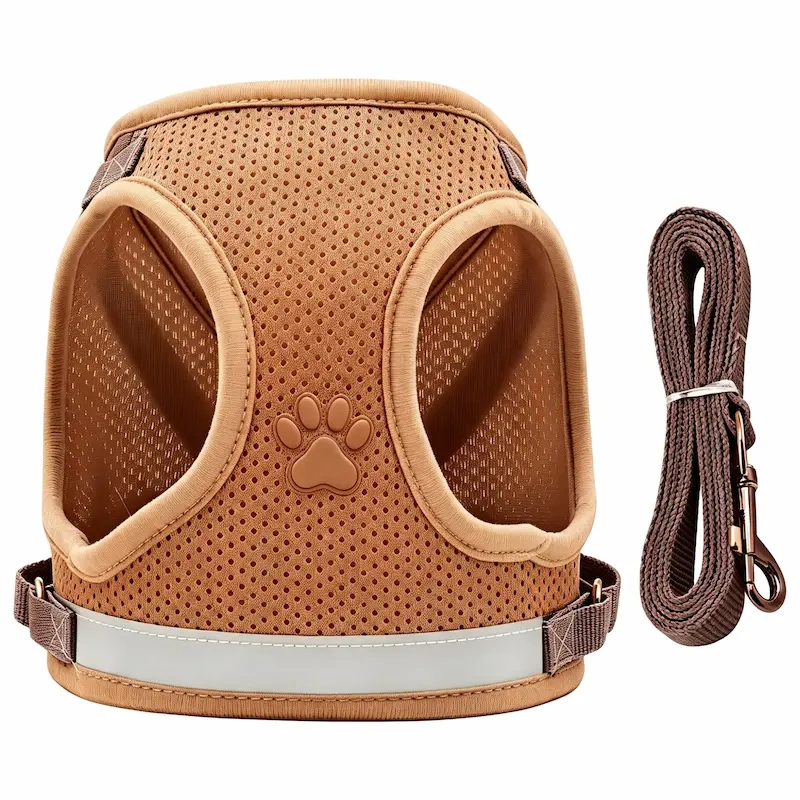 Hot Selling Light Breathable Mesh Dog Vest Harness, Reflective Protective Adjustable Walking Chest Strap for Small Dogs and Cats