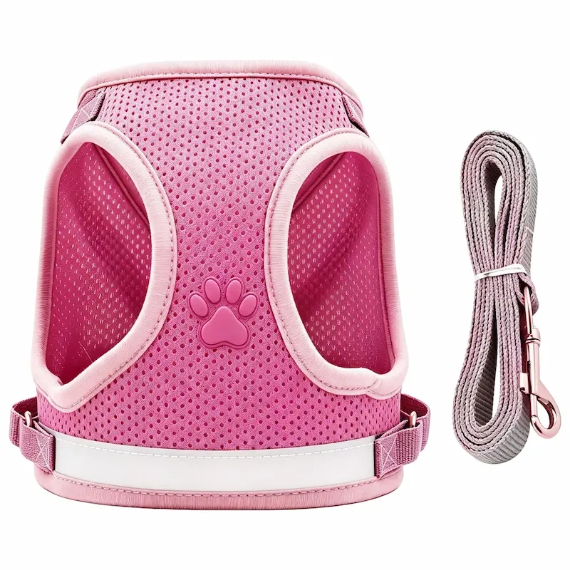 Hot Selling Light Breathable Mesh Dog Vest Harness, Reflective Protective Adjustable Walking Chest Strap for Small Dogs and Cats