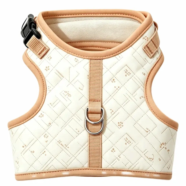 Hot Selling Quilted Printed Dog Vest Harness, Soft Padded Adjustable Walking Chest Strap Leash Set for Small Dogs and Cats
