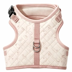 Hot Selling Quilted Printed Dog Vest Harness, Soft Padded Adjustable Walking Chest Strap Leash Set for Small Dogs and Cats