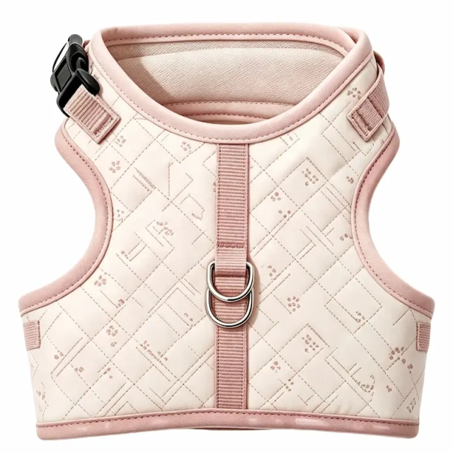 Hot Selling Quilted Printed Dog Vest Harness, Soft Padded Adjustable Walking Chest Strap Leash Set for Small Dogs and Cats